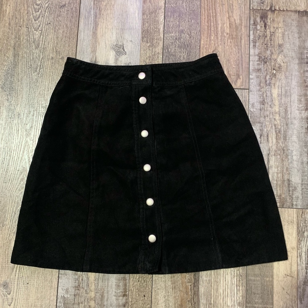 Black button up skirt